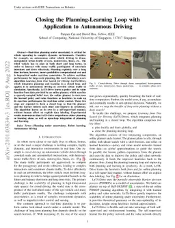 Closing the Planning-Learning Loop with Application to Autonomous
  Driving