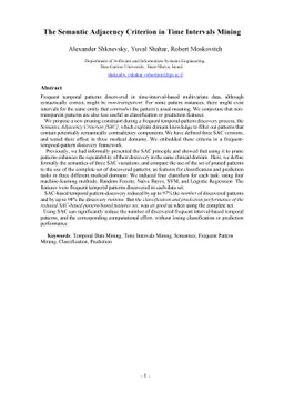 The Semantic Adjacency Criterion in Time Intervals Mining