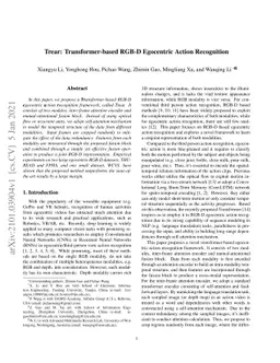 Trear: Transformer-based RGB-D Egocentric Action Recognition