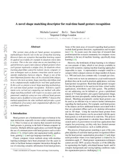 A novel shape matching descriptor for real-time hand gesture recognition