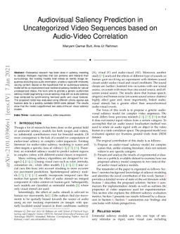 Audiovisual Saliency Prediction in Uncategorized Video Sequences based
  on Audio-Video Correlation