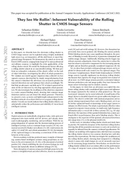 They See Me Rollin': Inherent Vulnerability of the Rolling Shutter in
  CMOS Image Sensors