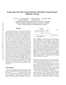 Weakly-supervised Video Anomaly Detection with Robust Temporal Feature
  Magnitude Learning