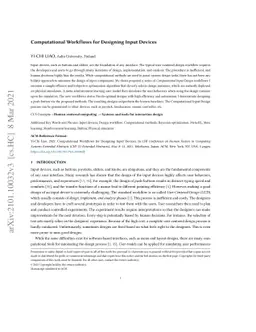 Computational Workflows for Designing Input Devices