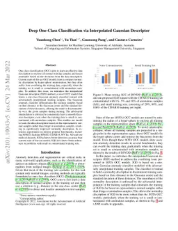 Deep One-Class Classification via Interpolated Gaussian Descriptor