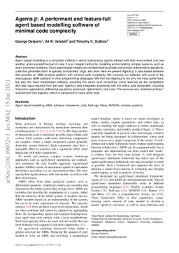 Agents.jl: A performant and feature-full agent based modelling software
  of minimal code complexity