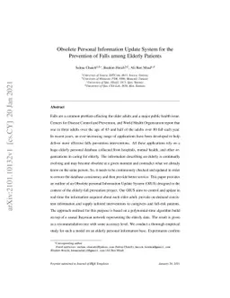 Obsolete Personal Information Update System for the Prevention of Falls
  among Elderly Patients