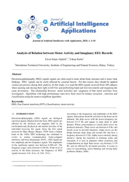 Analysis of Relation between Motor Activity and Imaginary EEG Records