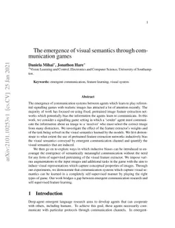 The emergence of visual semantics through communication games