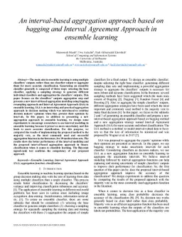 A new interval-based aggregation approach based on bagging and Interval
  Agreement Approach (IAA) in ensemble learning