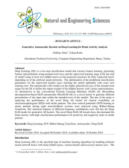 Generative Autoencoder Kernels on Deep Learning for Brain Activity
  Analysis