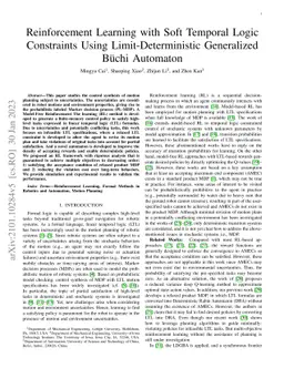 Reinforcement Learning Based Temporal Logic Control with Soft
  Constraints Using Limit-deterministic Generalized Buchi Automata
