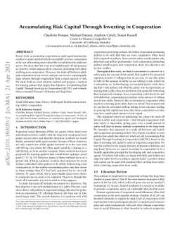 Accumulating Risk Capital Through Investing in Cooperation