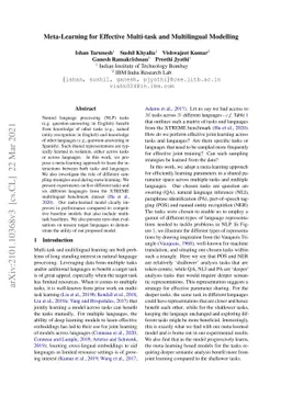 Meta-Learning for Effective Multi-task and Multilingual Modelling