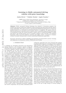 Learning to falsify automated driving vehicles with prior knowledge