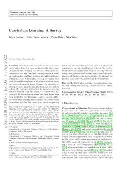 Curriculum Learning: A Survey