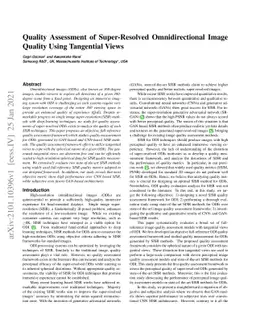 Quality Assessment of Super-Resolved Omnidirectional Image Quality Using
  Tangential Views