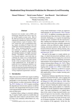 Randomized Deep Structured Prediction for Discourse-Level Processing