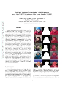 GnetSeg: Semantic Segmentation Model Optimized on a 224mW CNN
  Accelerator Chip at the Speed of 318FPS