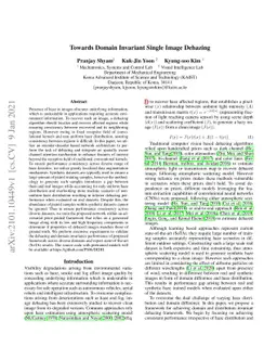 Towards Domain Invariant Single Image Dehazing