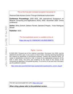 Personal Data Access Control Through Distributed Authorization