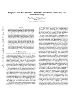 Temporal Latent Auto-Encoder: A Method for Probabilistic Multivariate
  Time Series Forecasting