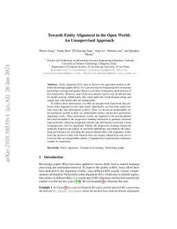 Towards Entity Alignment in the Open World: An Unsupervised Approach