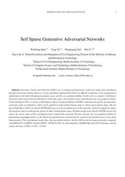 Self Sparse Generative Adversarial Networks