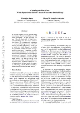 Coloring the Black Box: What Synesthesia Tells Us about Character
  Embeddings