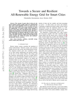Towards a Secure and Resilient All-Renewable Energy Grid for Smart
  Cities