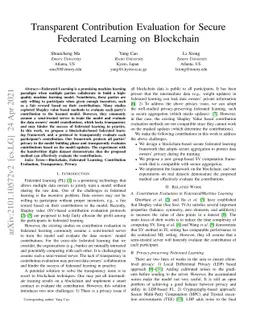 Transparent Contribution Evaluation for Secure Federated Learning on
  Blockchain