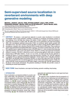 Semi-supervised source localization in reverberant environments with
  deep generative modeling