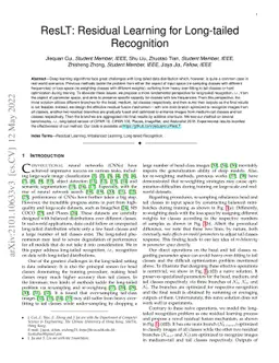 ResLT: Residual Learning for Long-tailed Recognition