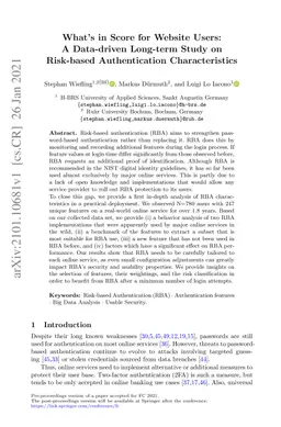 What's in Score for Website Users: A Data-driven Long-term Study on
  Risk-based Authentication Characteristics