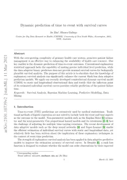 Dynamic prediction of time to event with survival curves