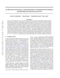 An Efficient Statistical-based Gradient Compression Technique for
  Distributed Training Systems