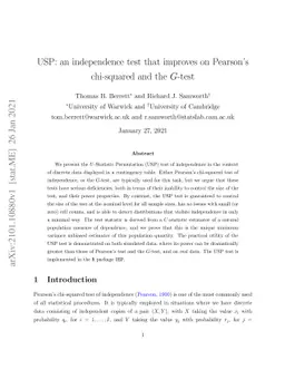 USP: an independence test that improves on Pearson's chi-squared and the
  $G$-test