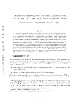 Robustness of Iteratively Pre-Conditioned Gradient-Descent Method: The
  Case of Distributed Linear Regression Problem