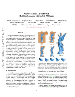 Neural Geometric Level of Detail: Real-time Rendering with Implicit 3D
  Shapes