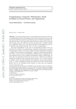 Complementary Composite Minimization, Small Gradients in General Norms,
  and Applications