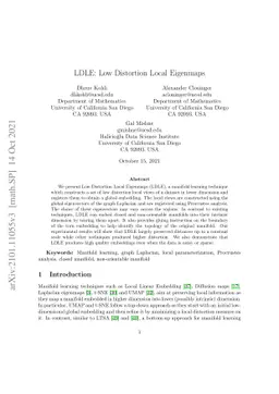 LDLE: Low Distortion Local Eigenmaps