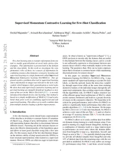 Supervised Momentum Contrastive Learning for Few-Shot Classification