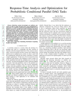 Response-Time Analysis and Optimization for Probabilistic Conditional
  Parallel DAG Tasks