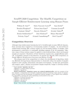 The MineRL 2020 Competition on Sample Efficient Reinforcement Learning
  using Human Priors