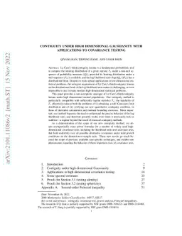 Contiguity under high dimensional Gaussianity with applications to
  covariance testing