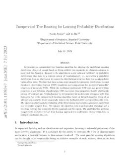 Unsupervised tree boosting for learning probability distributions