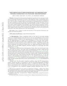 New Riemannian preconditioned algorithms for tensor completion via
  polyadic decomposition