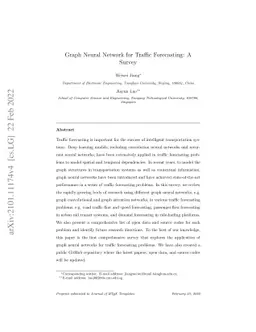 Graph Neural Network for Traffic Forecasting: A Survey