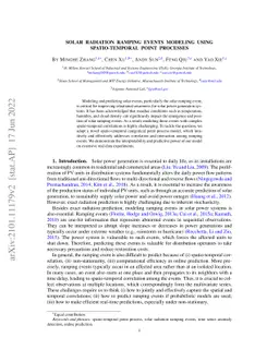 Solar Radiation Ramping Events Modeling Using Spatio-temporal Point
  Processes