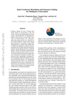 Joint Coreference Resolution and Character Linking for Multiparty
  Conversation
